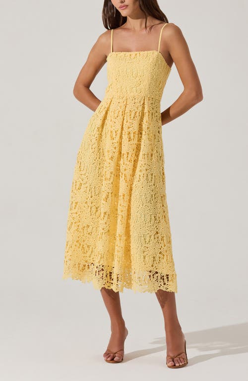 Astr The Label Floral Lace Dress In Yellow