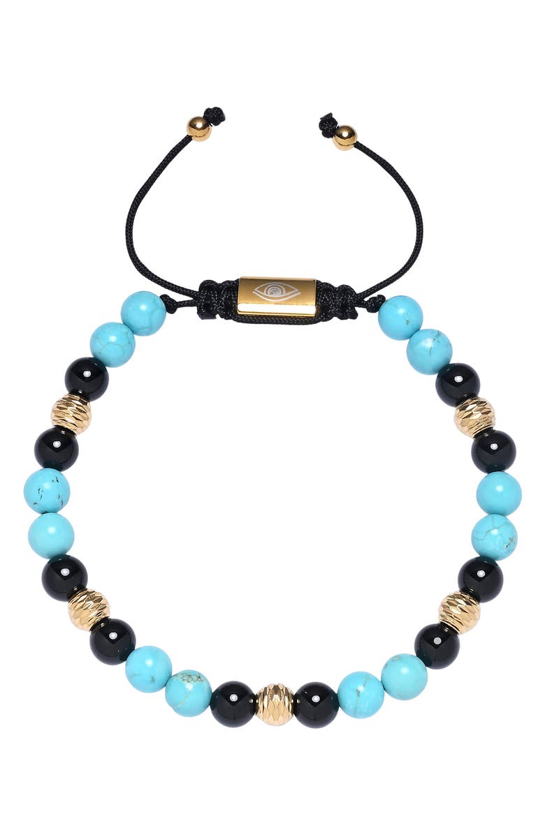 EYE CANDY LOS ANGELES Ethan Agate Beaded Slider Bracelet, Main, color,