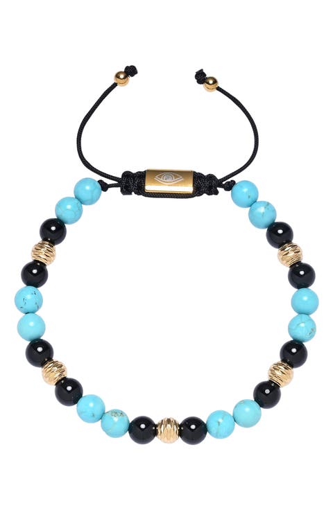 Ethan Agate Beaded Slider Bracelet