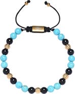 EYE CANDY LOS ANGELES Ethan Agate Beaded Slider Bracelet