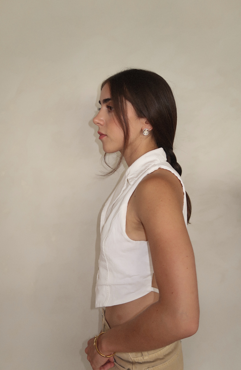 Joiana Jewelry Stamp Coin Earrings, Alternate, color, Silver / White