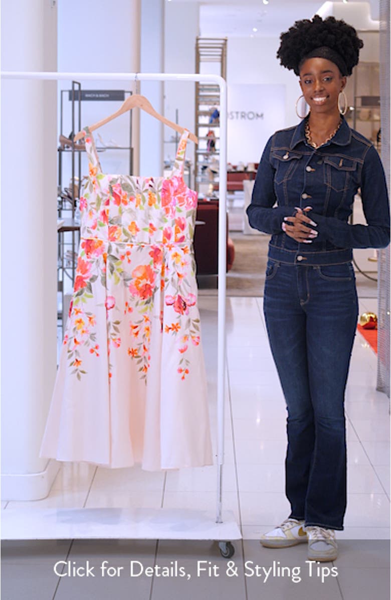 Border Floral Mikado Cocktail Dress, sales video thumbnail