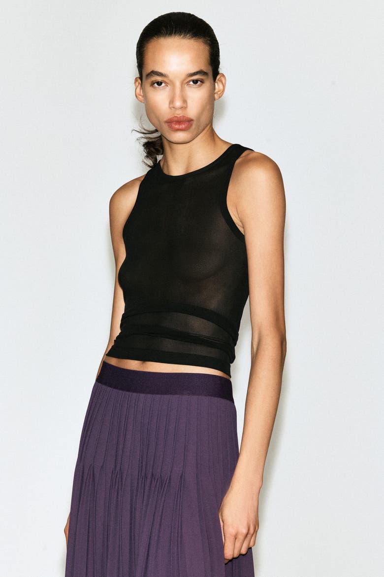 Pleated Crepe Midi Skirt, Alternate, color, PLUM