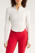 MPG Sculpt Corset Seamed Crop Zip-Up Jacket