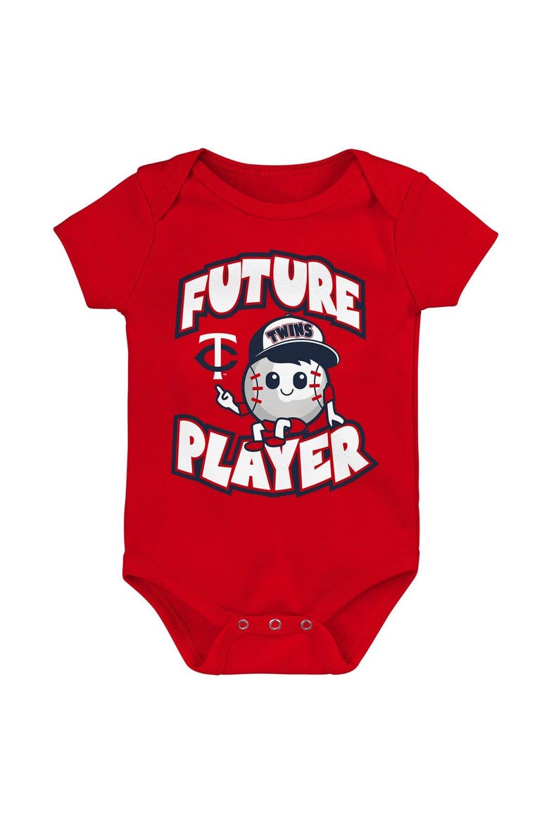 Newborn & Infant Navy/Red/White Minnesota Twins Minor League Player Three-Pack Bodysuit Set, Alternate, color, Navy