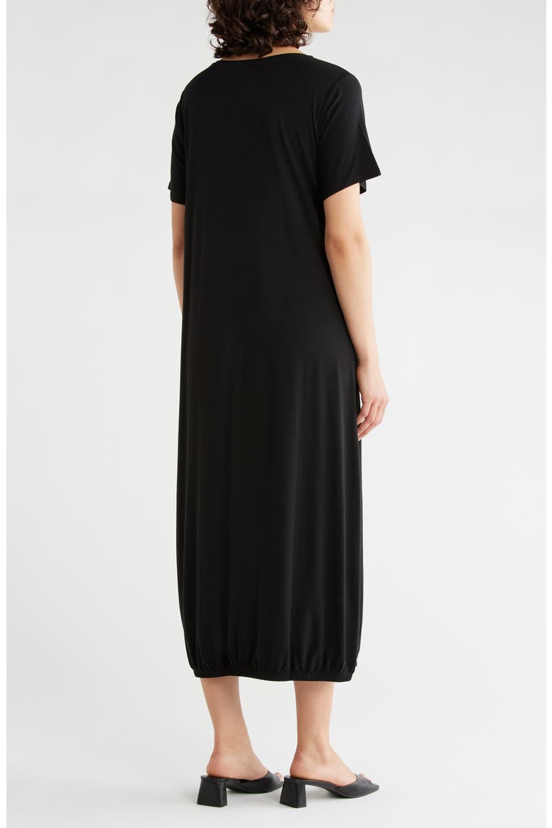 Stretch Jersey Lantern Shift Dress, Alternate, color, BLACK