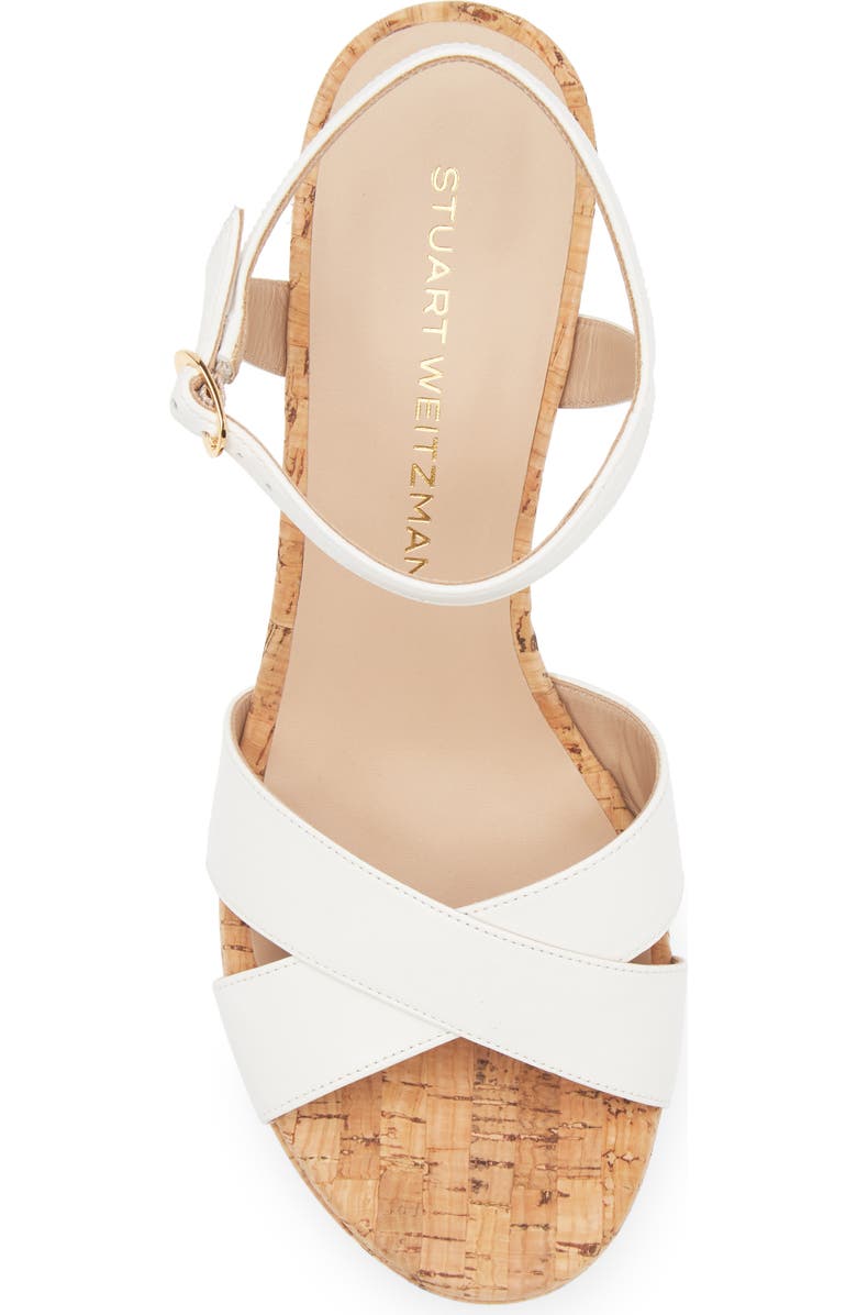 Stuart Weitzman Dayna Ankle Strap Platform Sandal, Alternate, color, Cream Leather
