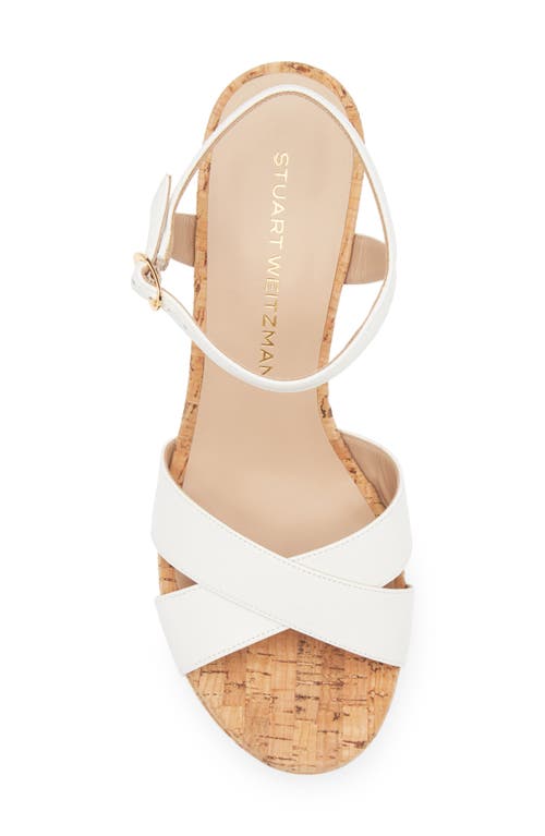 Shop Stuart Weitzman Dayna Ankle Strap Platform Sandal In Cream Leather