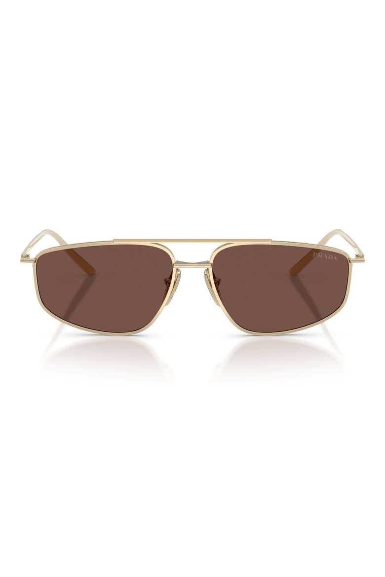 58mm Pillow Sunglasses, Main, color, PALE GOLD / DARK GREY