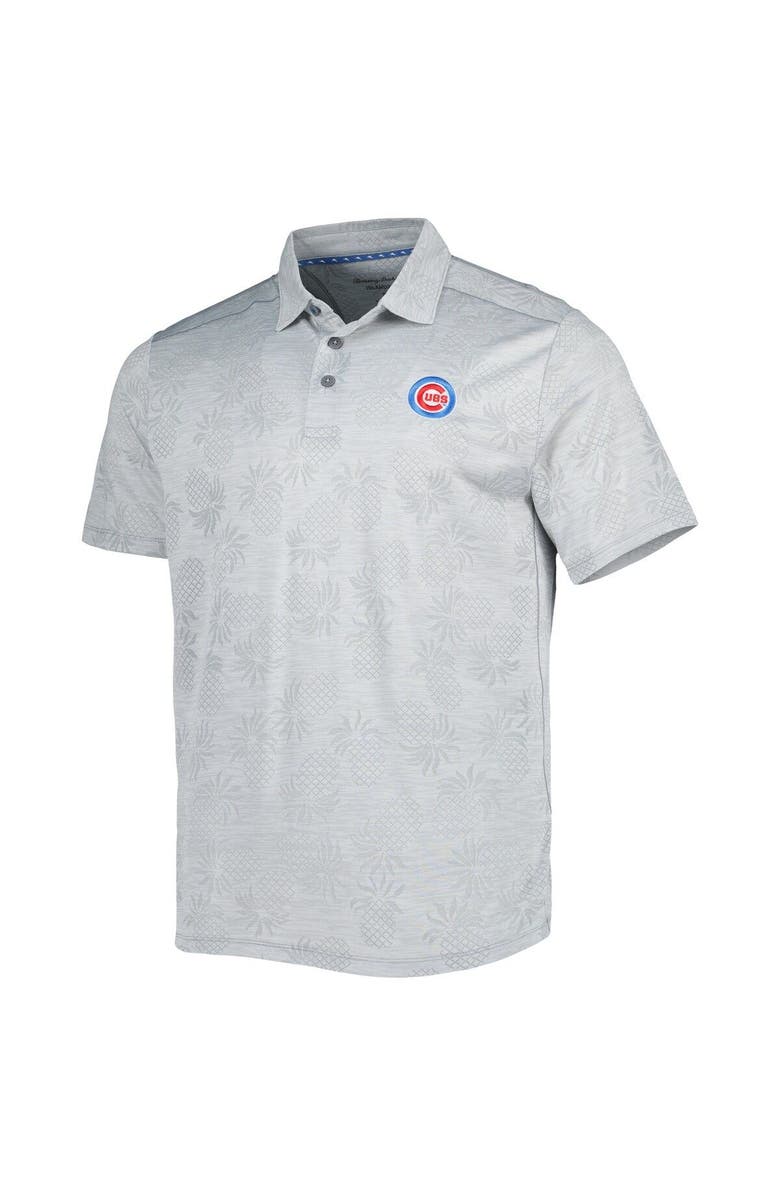 Tommy Bahama Men's Tommy Bahama Gray Chicago Cubs IslandZone Pineapple Palm Coast Polo, Alternate, color, Gray