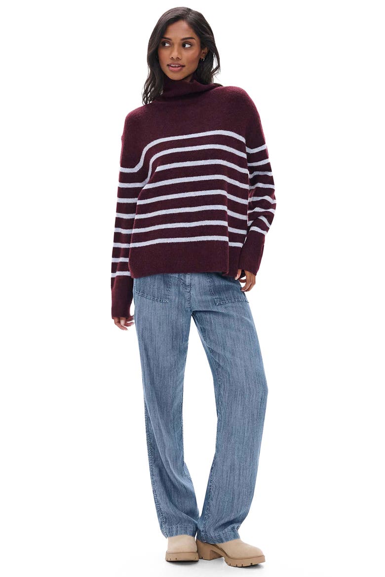Cozy Mock Neck Sweater, Alternate, color, RUMBA RED