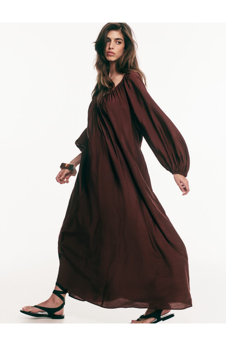 H&M Oversized Tunic Dress, Alternate, color, Dark Brown