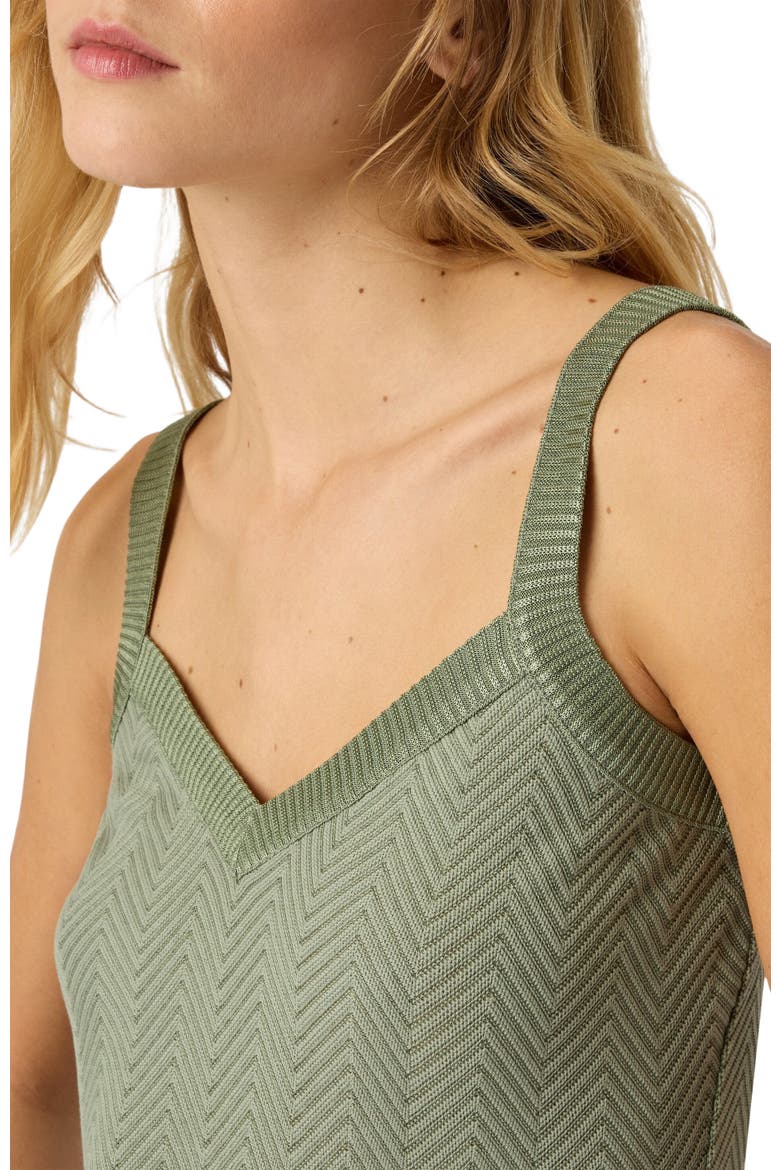 Sleeveless Zigzag Knit Top, Alternate, color, Green