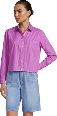 Lands' End No Iron Boxy Cropped Shirt