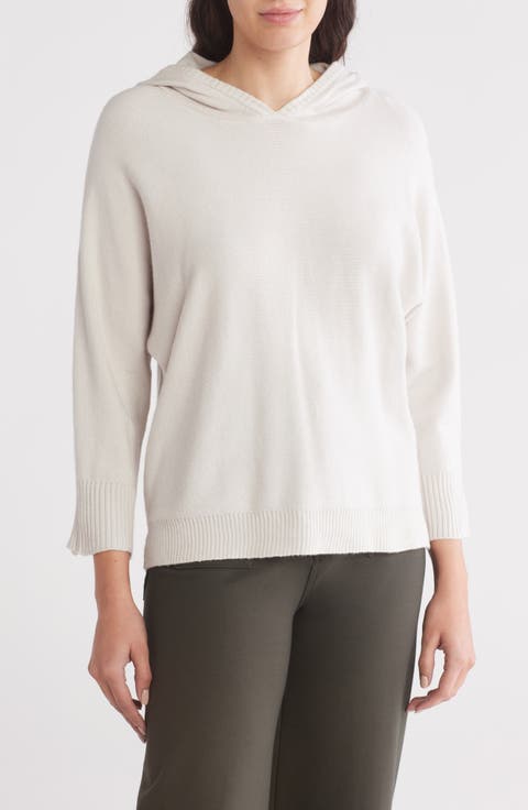 Hooded Three Quarter Sleeve Sweater