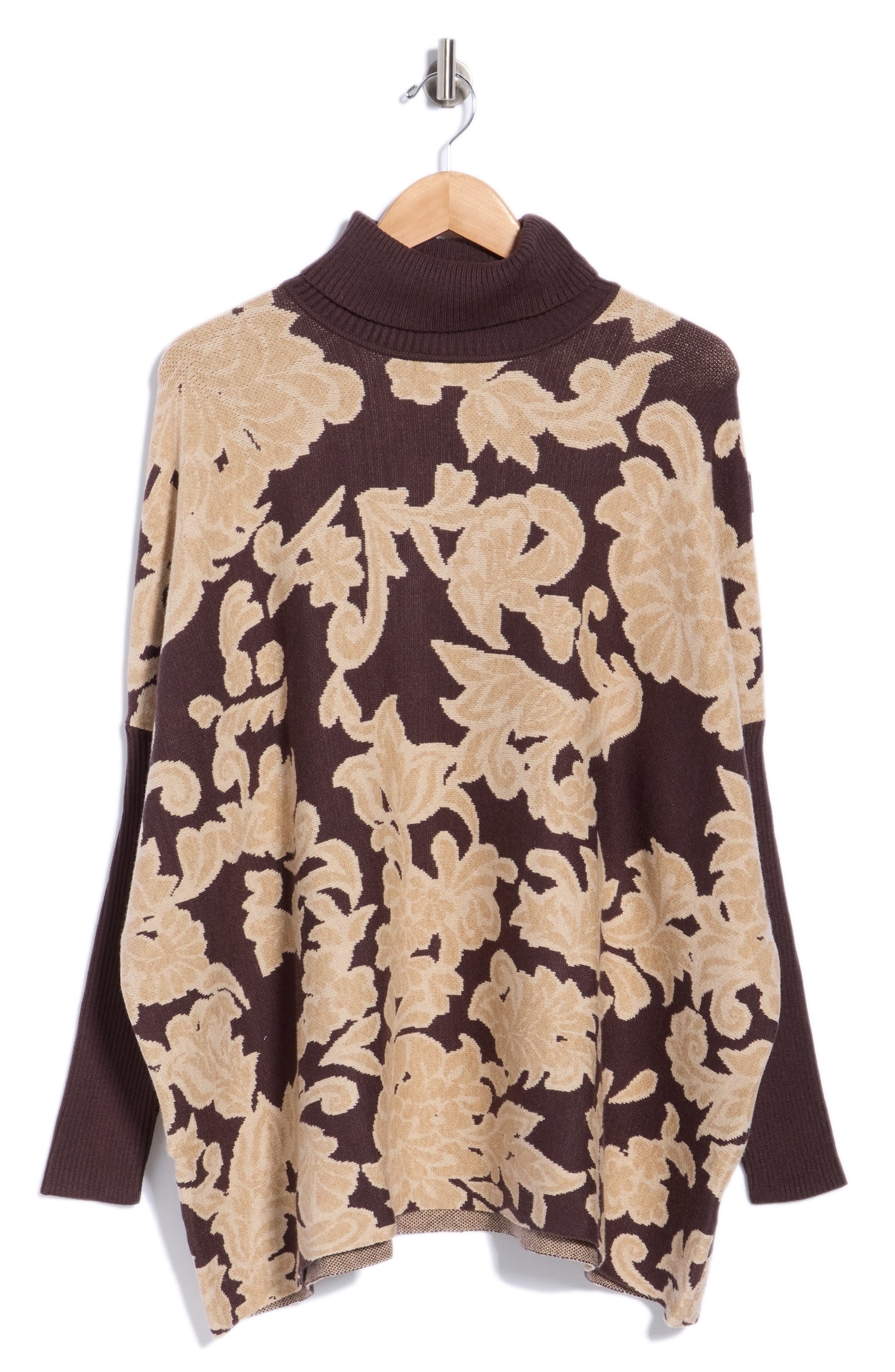 Turtleneck Poncho Sweater
