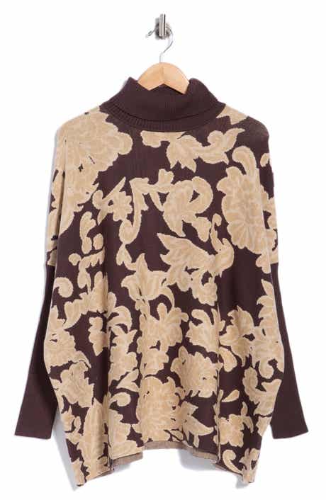 Turtleneck Poncho Sweater