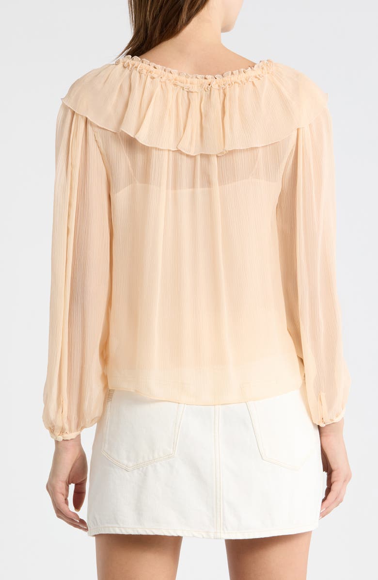 PAIGE Michelina Ruffle Neck Top, Alternate, color, Light Peach