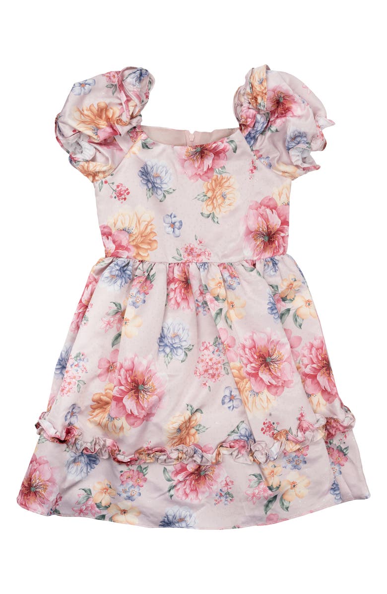 Rare Editions Kids' Puff Sleeve Dress, Alternate, color, Blush