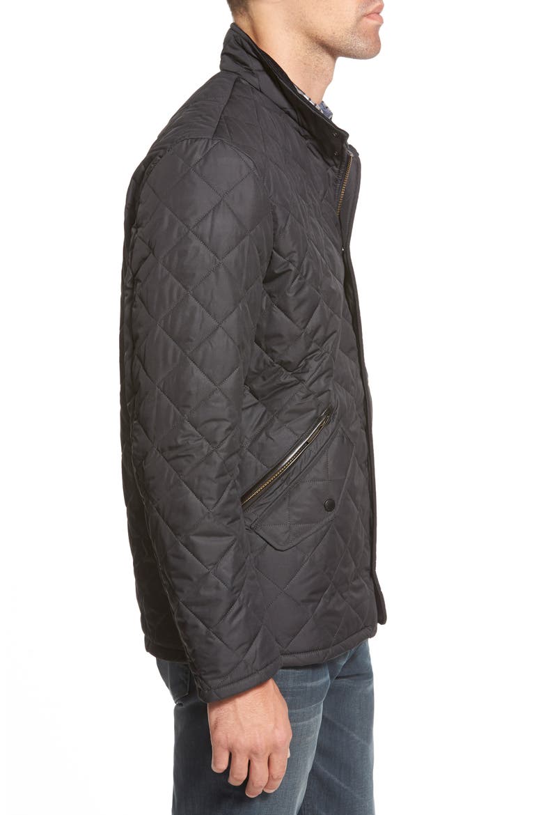 'Chelsea' Regular Fit Quilted Jacket, Alternate, color, BLACK