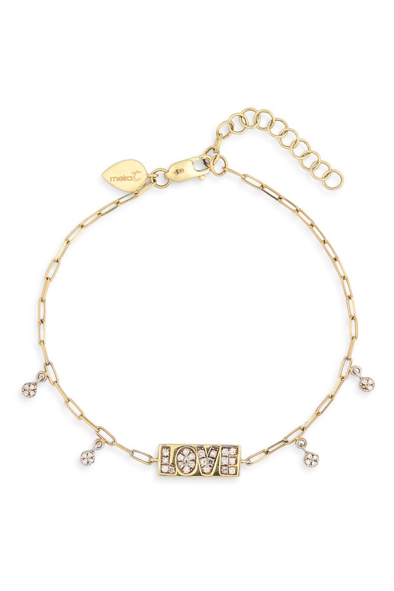 14K Gold Love Plate Bracelet, Main, color, YELLOW