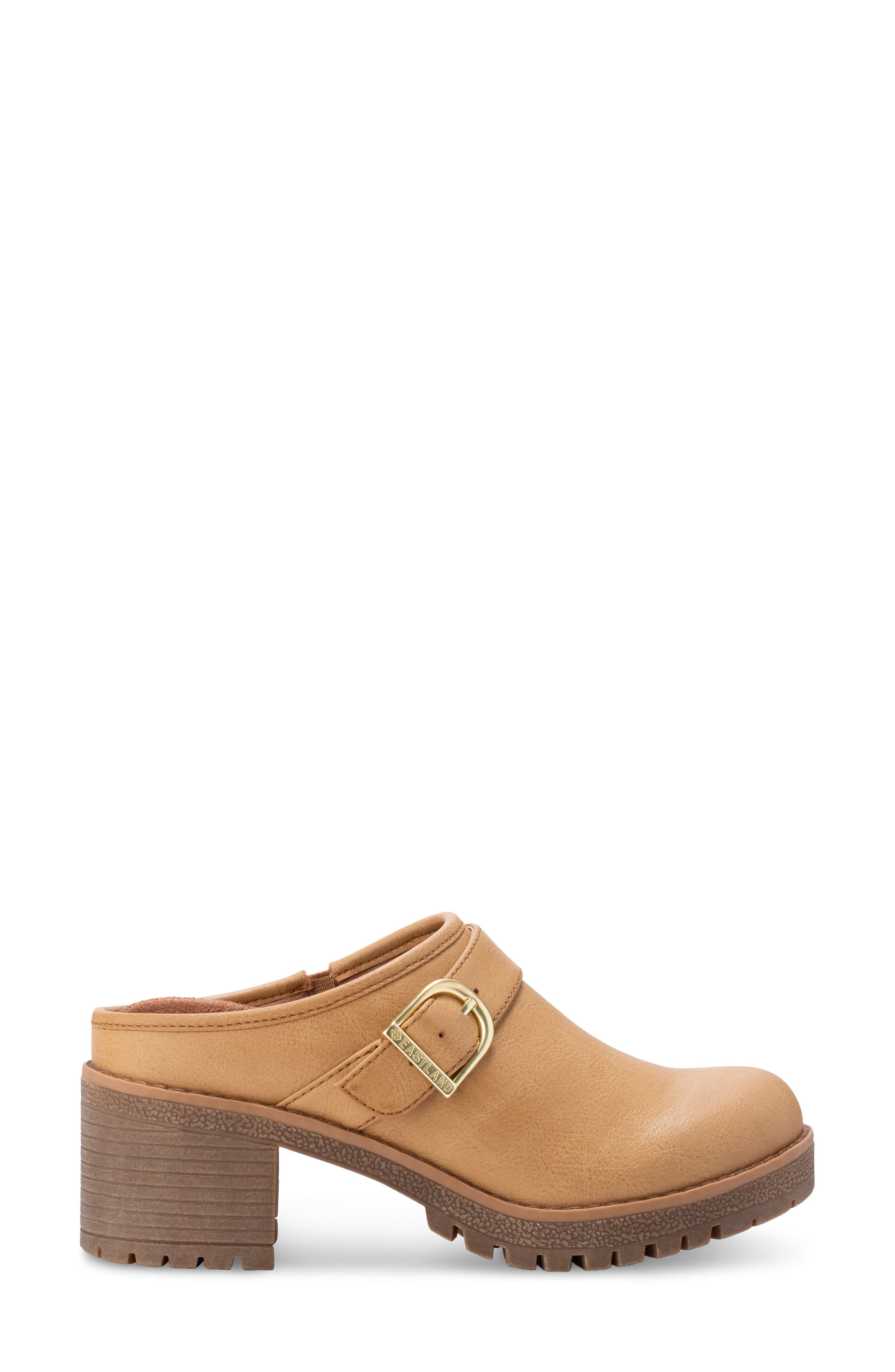 Eastland Nola Block Heel Lug Sole Clog, Alternate, color, Light Tan
