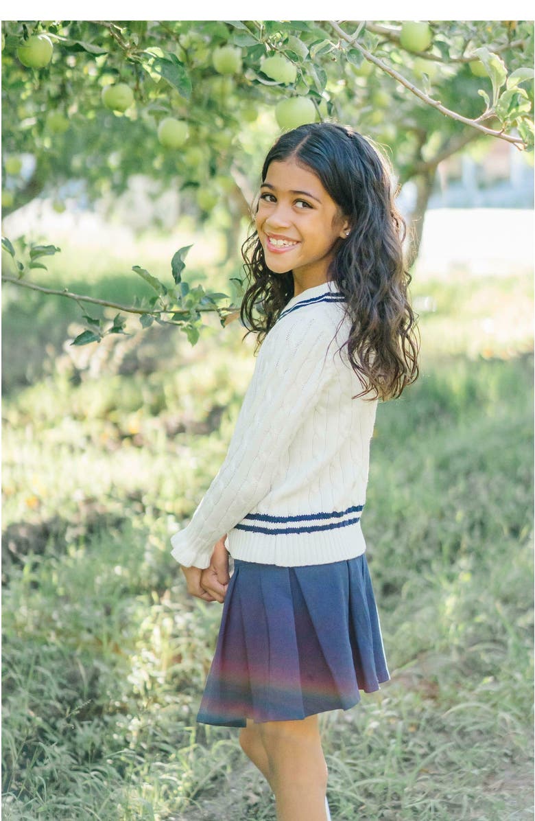 Hope & Henry Girls' Ponte Pleated Skort, Toddler, Alternate, color, Navy