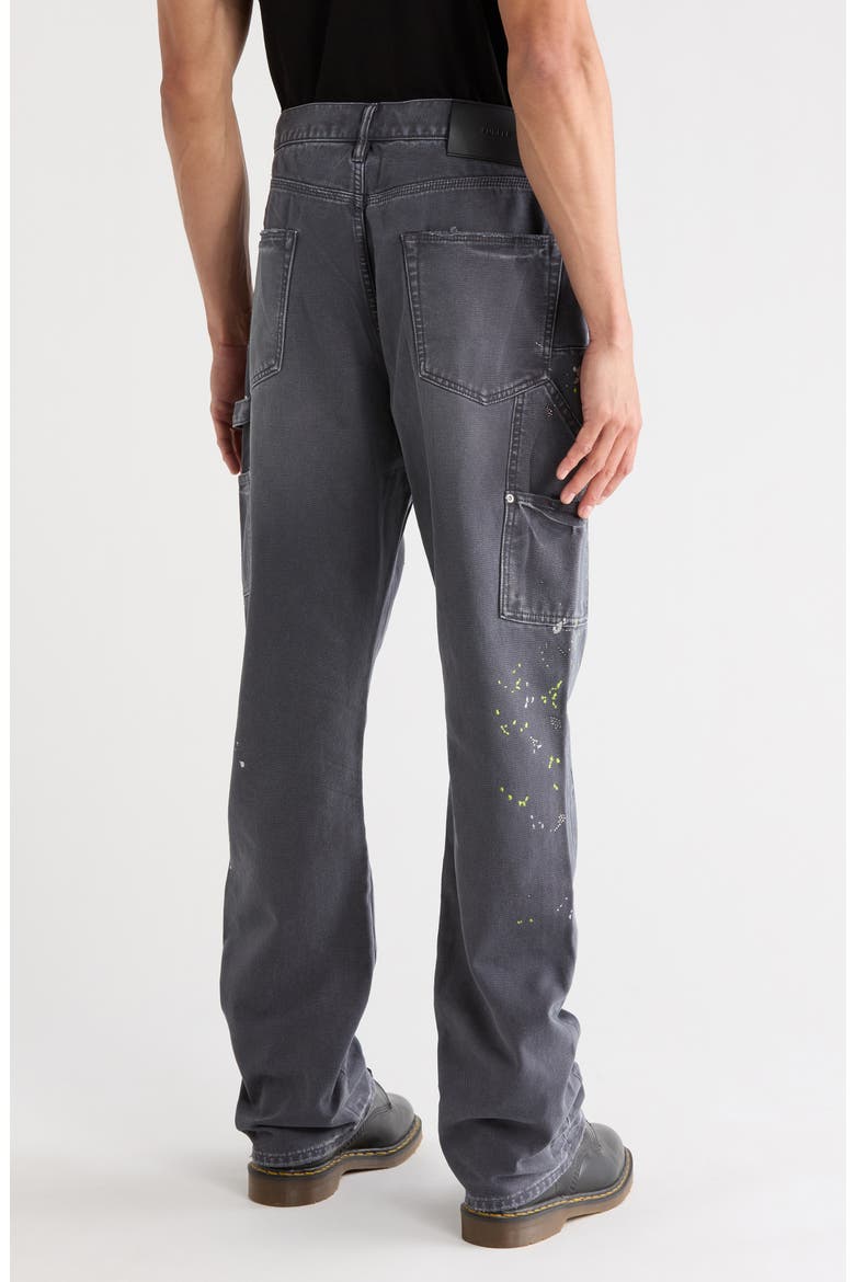 Embellished Paint Carpenter Jeans, Alternate, color, GREY