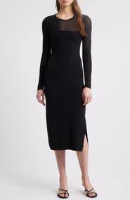 Rails Luz Sheer Yoke & Long Sleeve Midi Dress