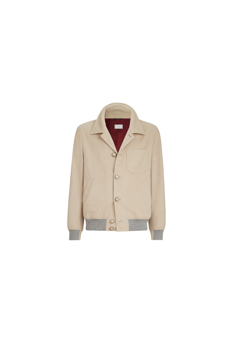 Brunello Cucinelli Lightweight virgin wool cloth outerwear jacket, Alternate, color, Sand