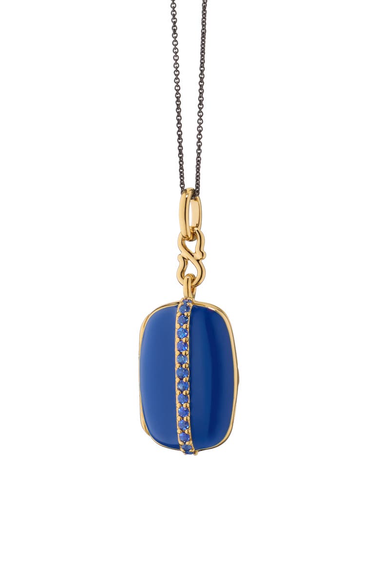 Britt 18k Gold & Sterling Silver Enamel Locket Necklace, Main, color, 18 K YELLOW GOLD