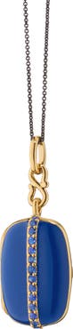 Monica Rich Kosann Britt 18k Gold & Sterling Silver Enamel Locket Necklace