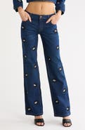 ALICE + OLIVIA Roxie Embellished High Waist Flare Jeans