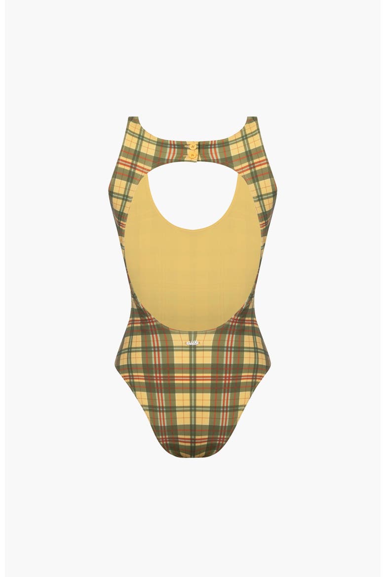 Button One Piece, Alternate, color, Yellow Green Plaid