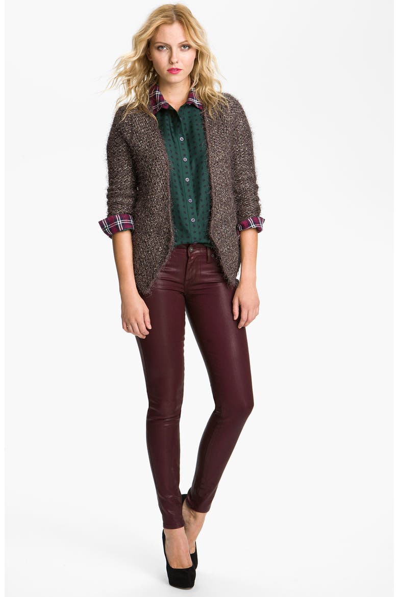 'Legacy Leather' Faux Leather Skinny Jeans, Alternate, color, OXBLOOD