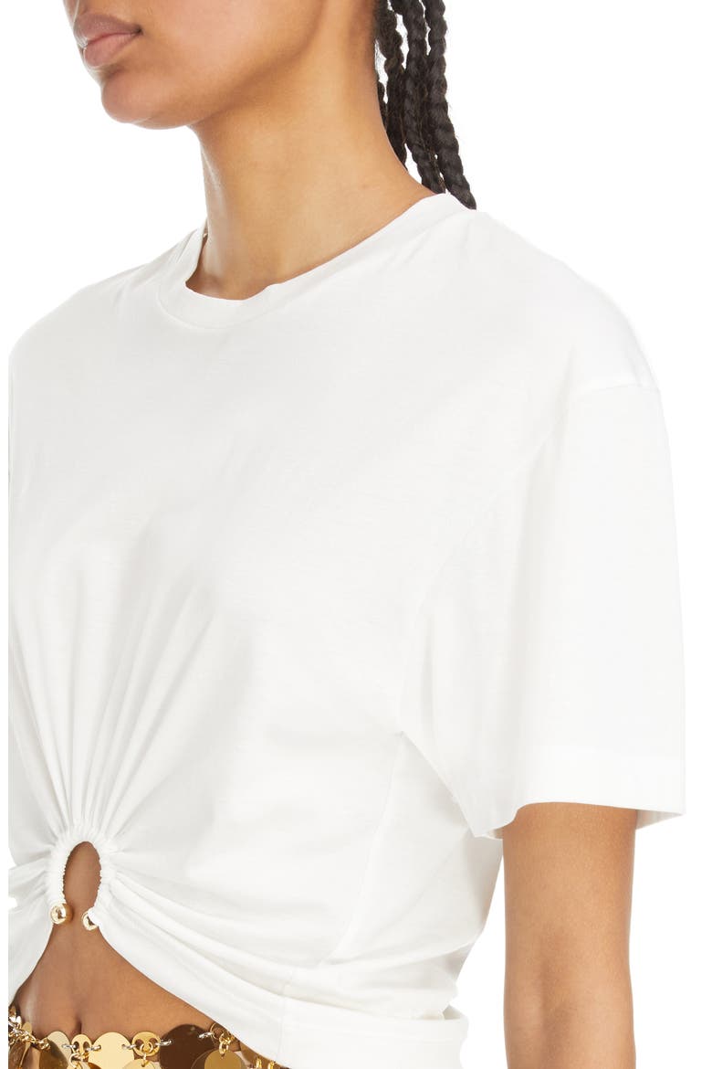 Hardware Detail Cotton T-Shirt, Alternate, color, OFF WHITE