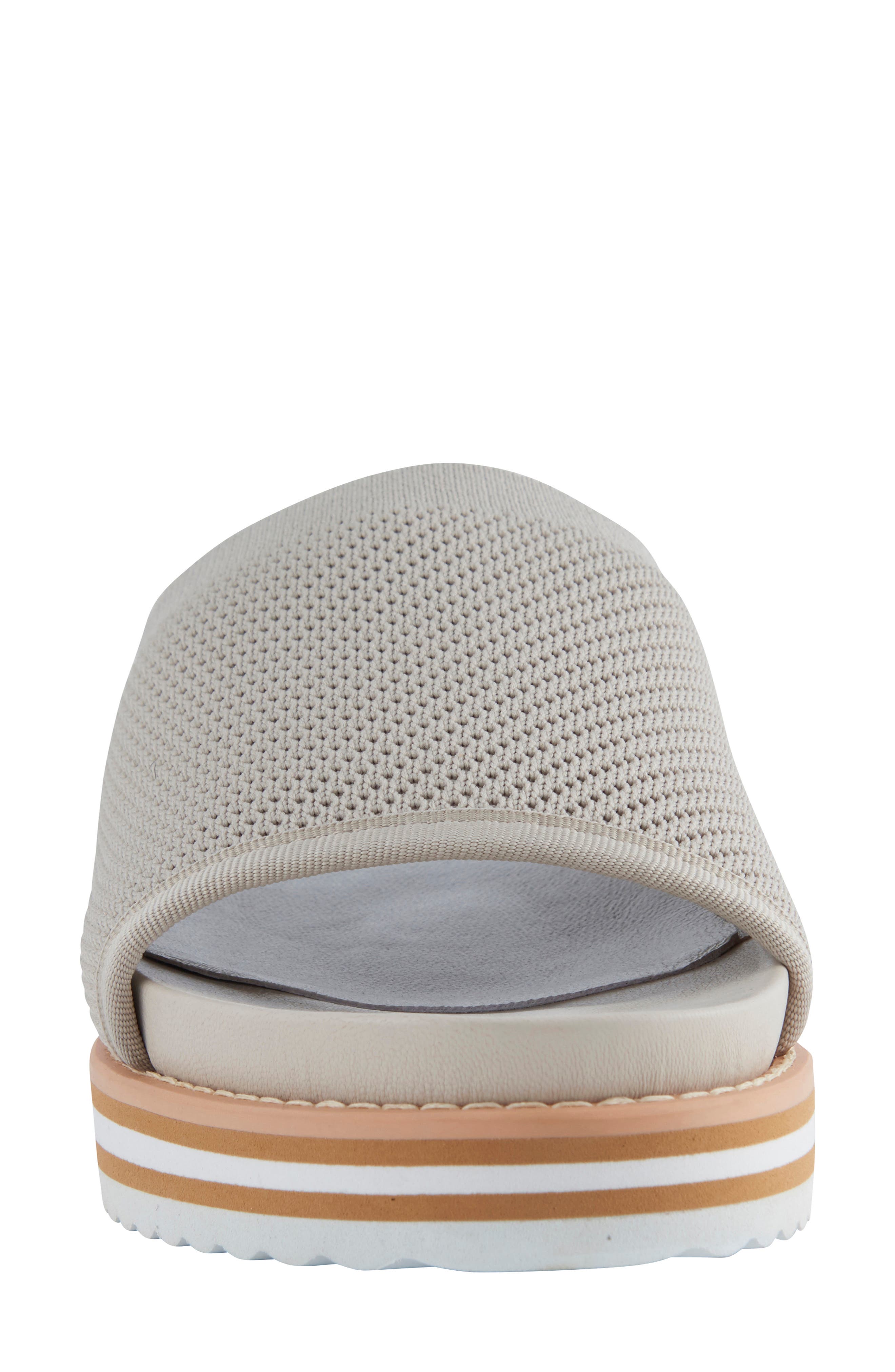 David Tate Aline Knit Wedge Slide Sandal, Alternate, color, Bone
