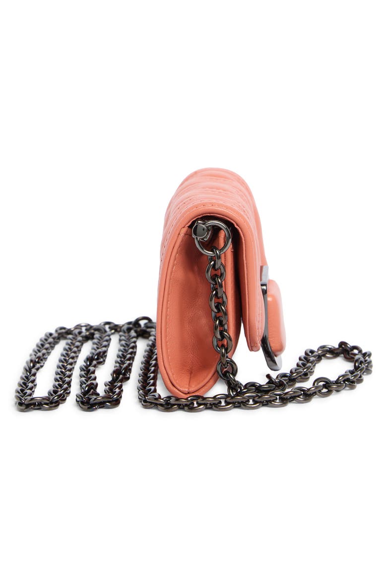 Brio Quilted Leather Card Holder on a Chain, Alternate, color, BLUSH