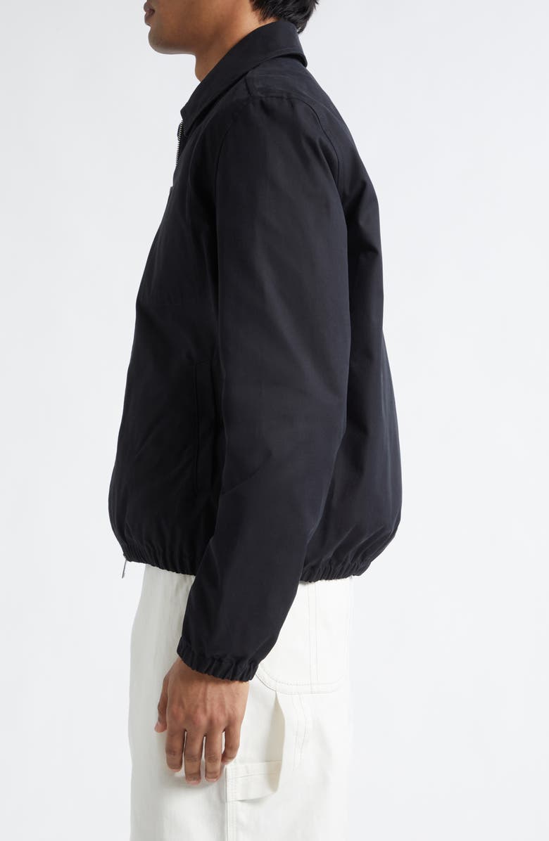 AMI PARIS Embossed Logo Cotton Zip Jacket, Alternate, color, Noir