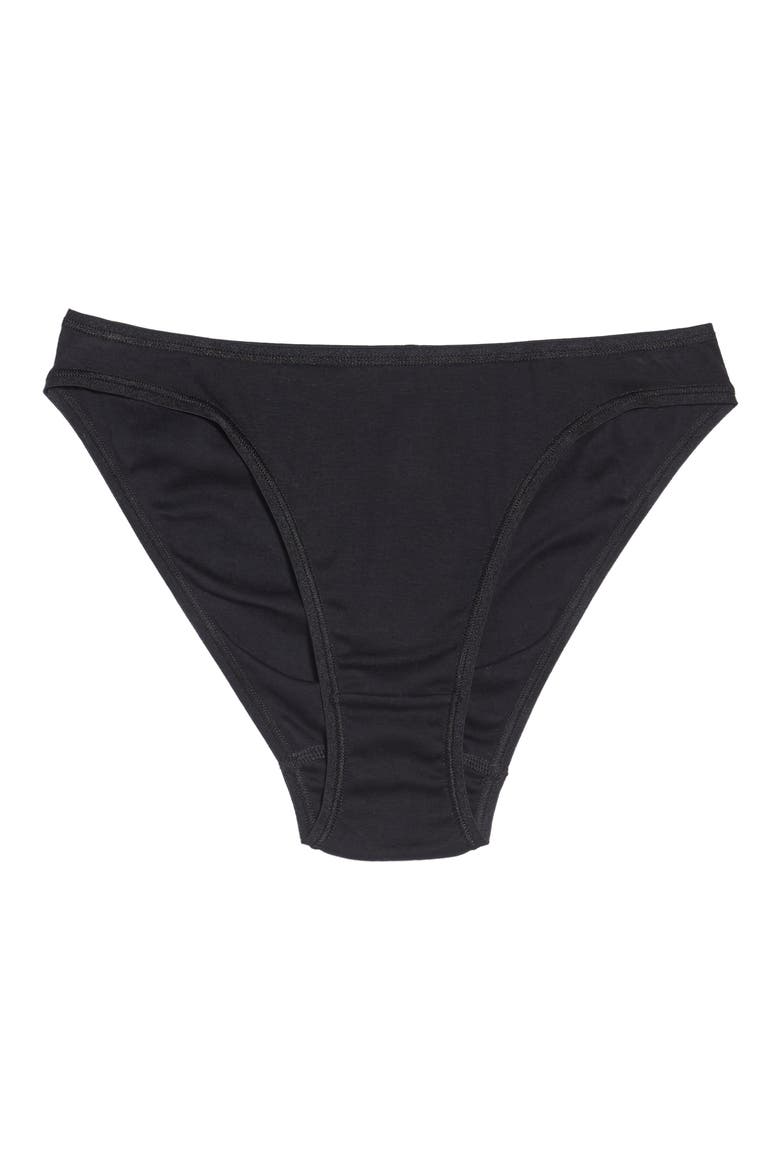 Cotton Seamless Bikinis, Alternate, color, BLACK