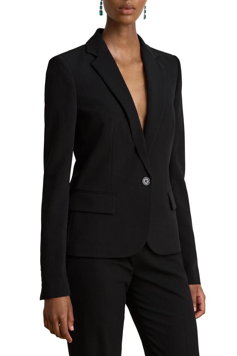 City Crepe Woven Blazer, Main, color, BLACK