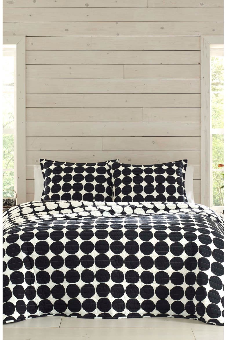 Pienet Kivet Quilt & Sham Set, Alternate, color, BLACK