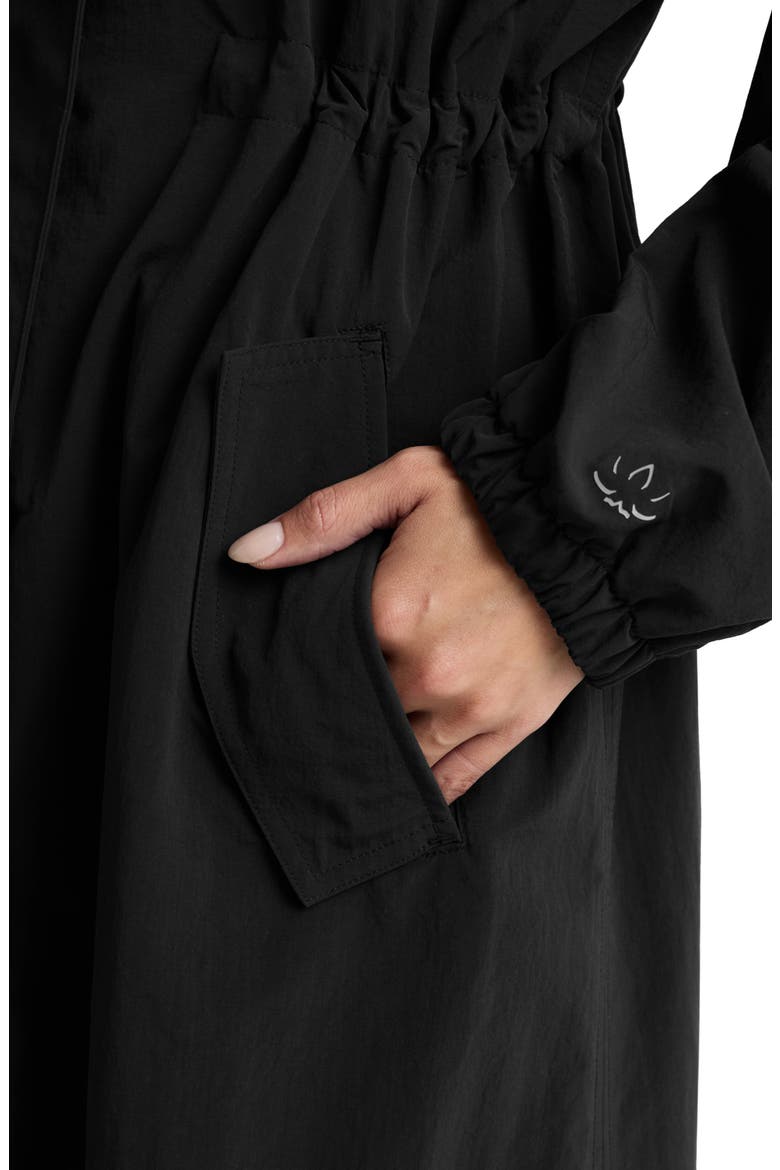 En Route Long Hooded Jacket, Alternate, color, BLACK