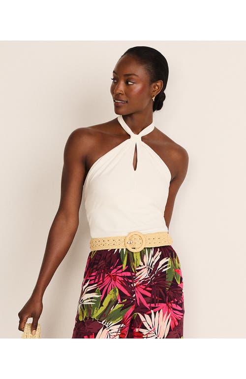 Lands' End Slender Twist Front Halter Top In White