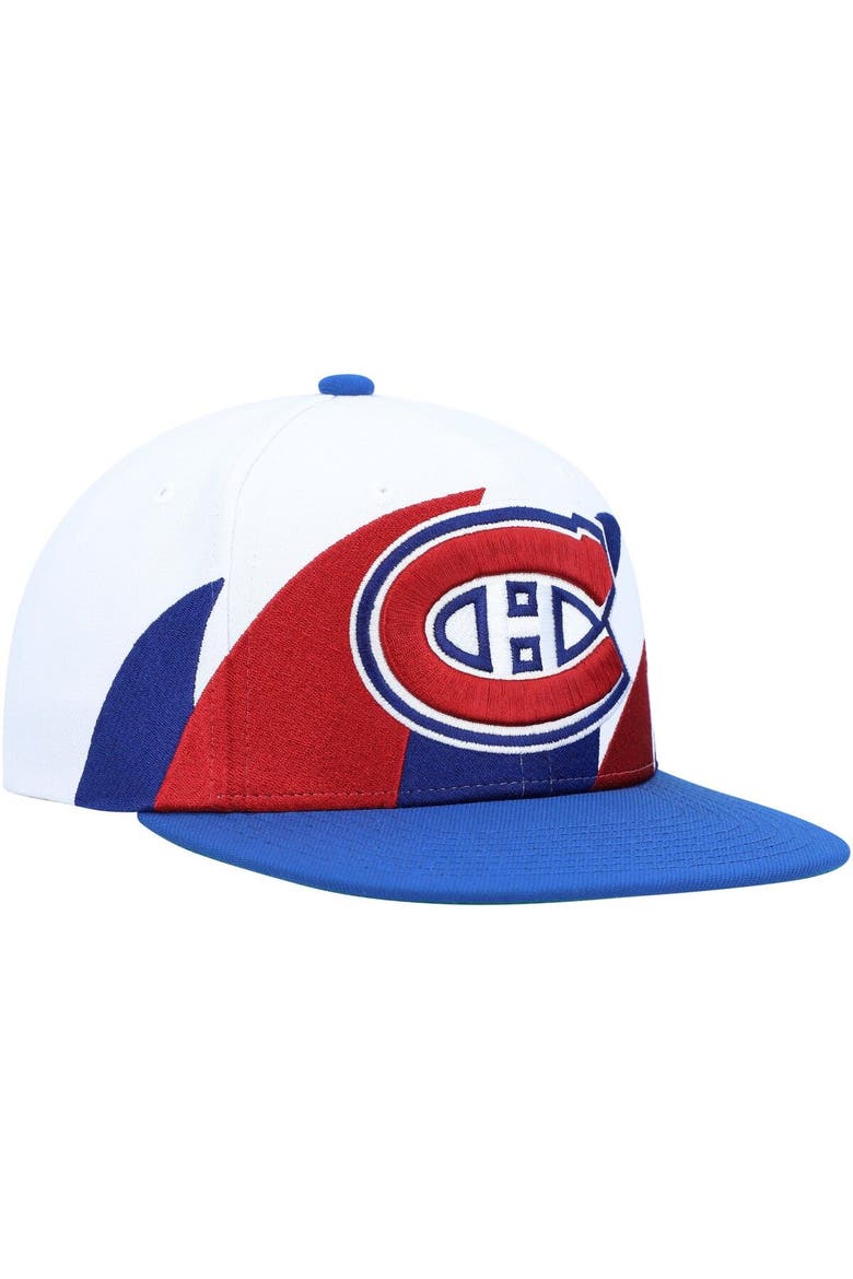 Men's Mitchell & Ness White/Blue Montreal Canadiens Vintage Sharktooth Snapback Hat, Alternate, color, White