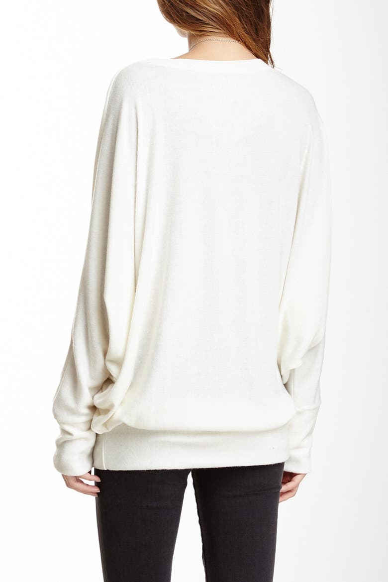 V-Neck Dolman Sleeve Pullover Sweater, Alternate, color, IVORY