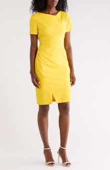 Julia Jordan Asymmetric Short Sleeve Sheath Dress