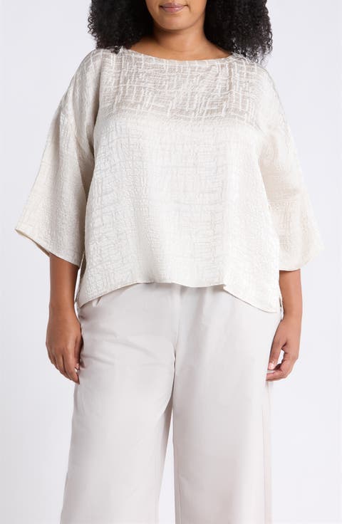 BATEAU NECK BOX TOP WITH 3/4 S