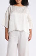 Eileen Fisher BATEAU NECK BOX TOP WITH 3/4 S