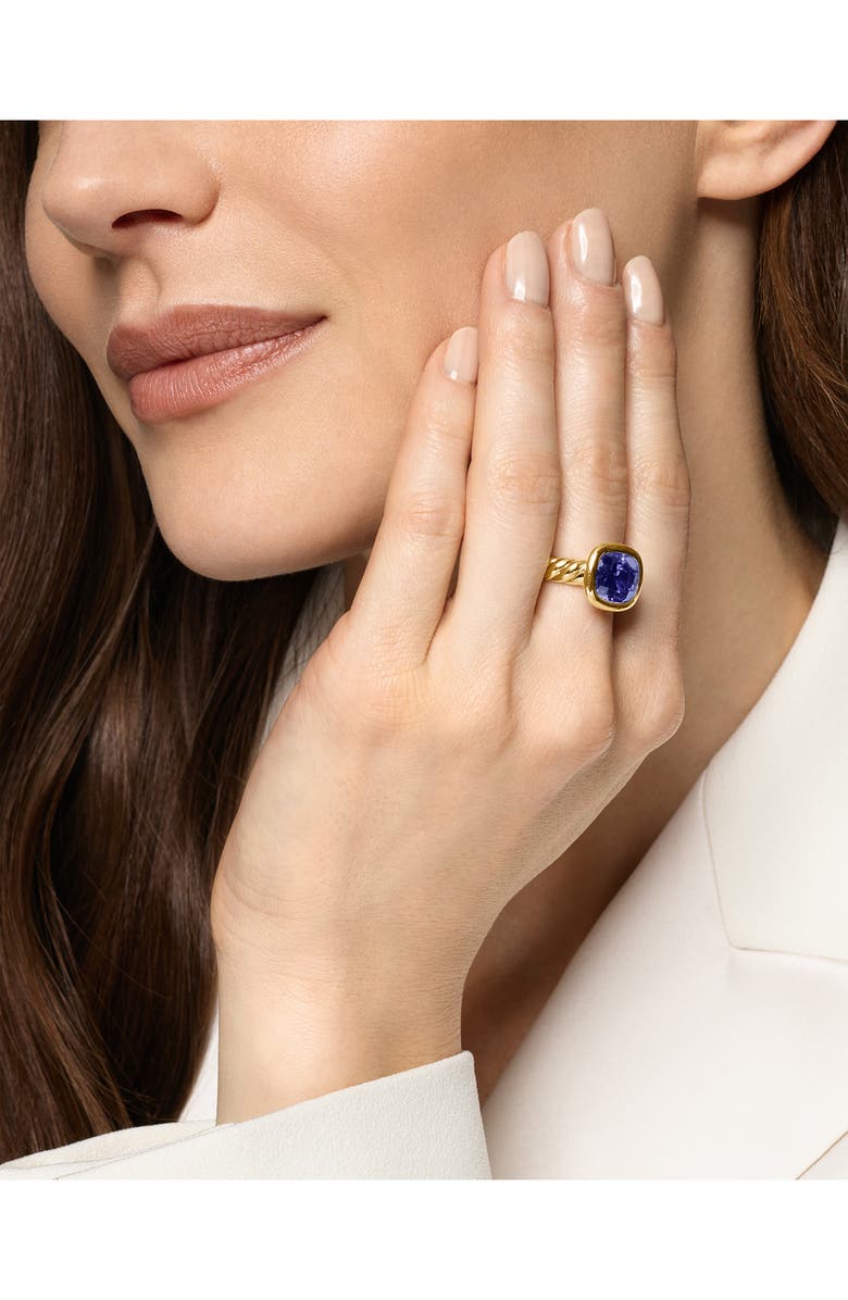 David Yurman DY Mercer<sup>®</sup> Stone Ring in 18K Yellow Gold, 10mm, Alternate, color, Iolite